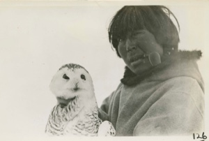 Image: Eskimo [Inuk] and Arctic Owl